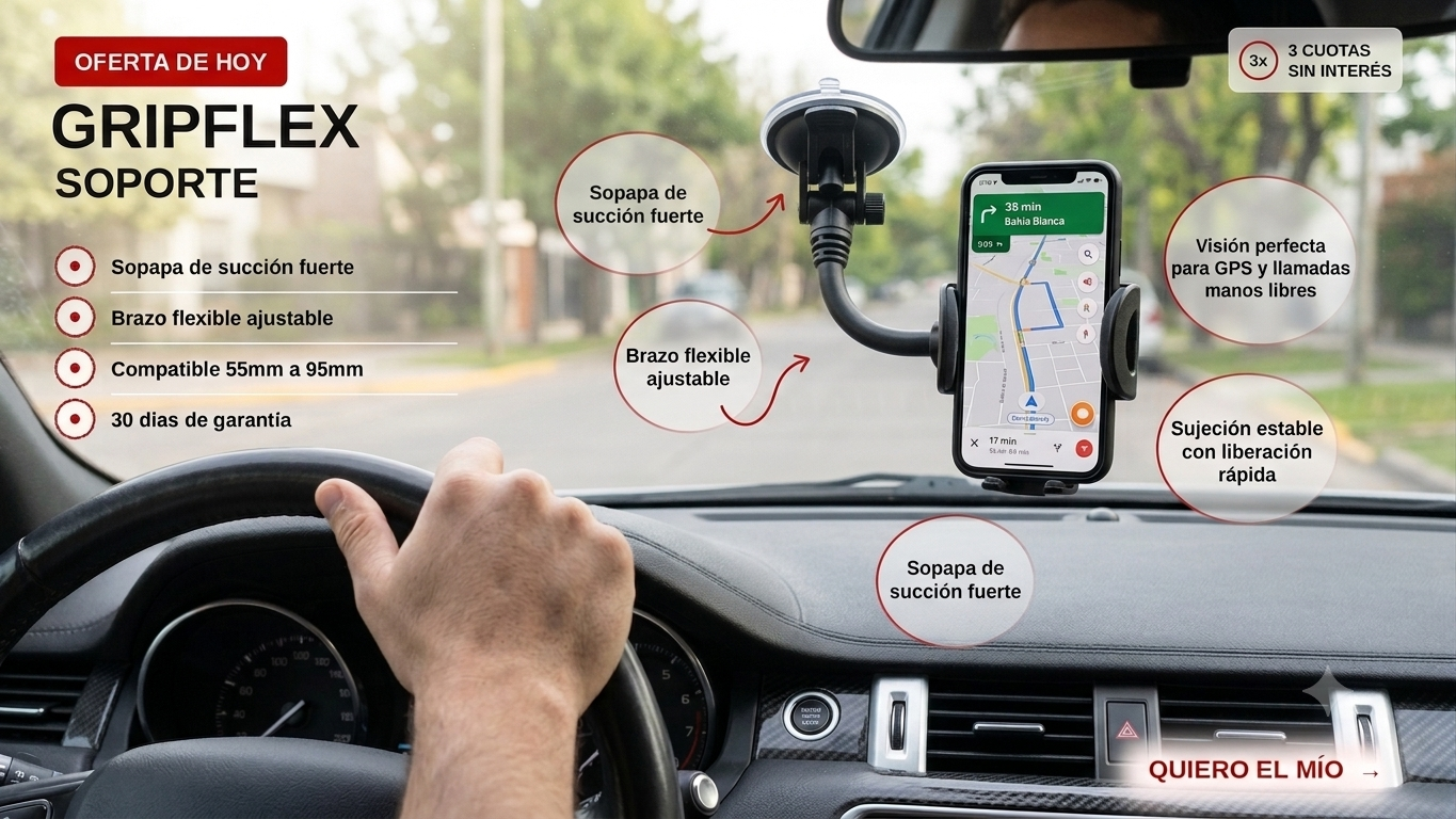 Soporte GripFlex para celular en auto